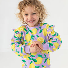 Lavender Sunny Citrus Flutter Crewneck