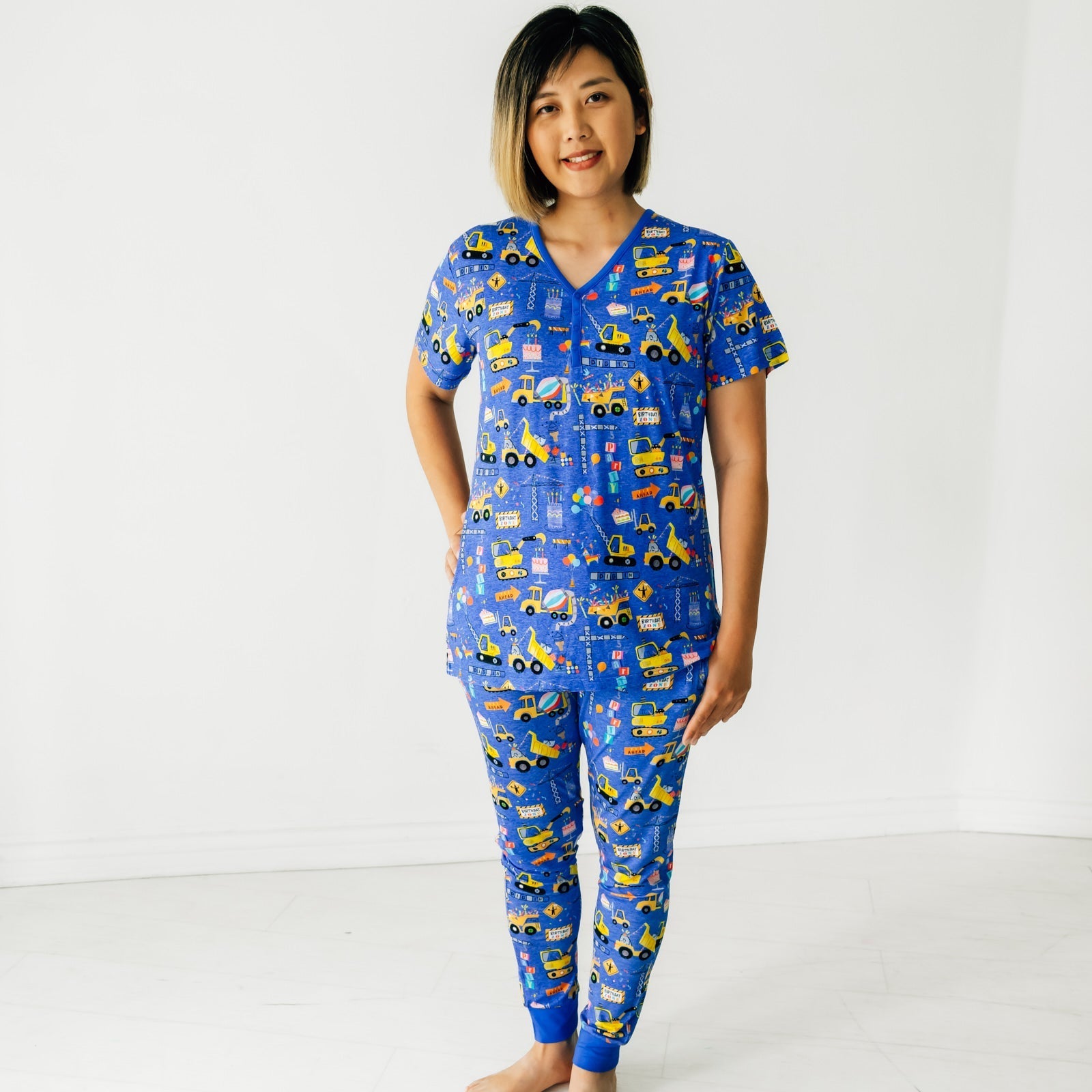 Birthday Builders Women's Short Sleeve Pajama Top