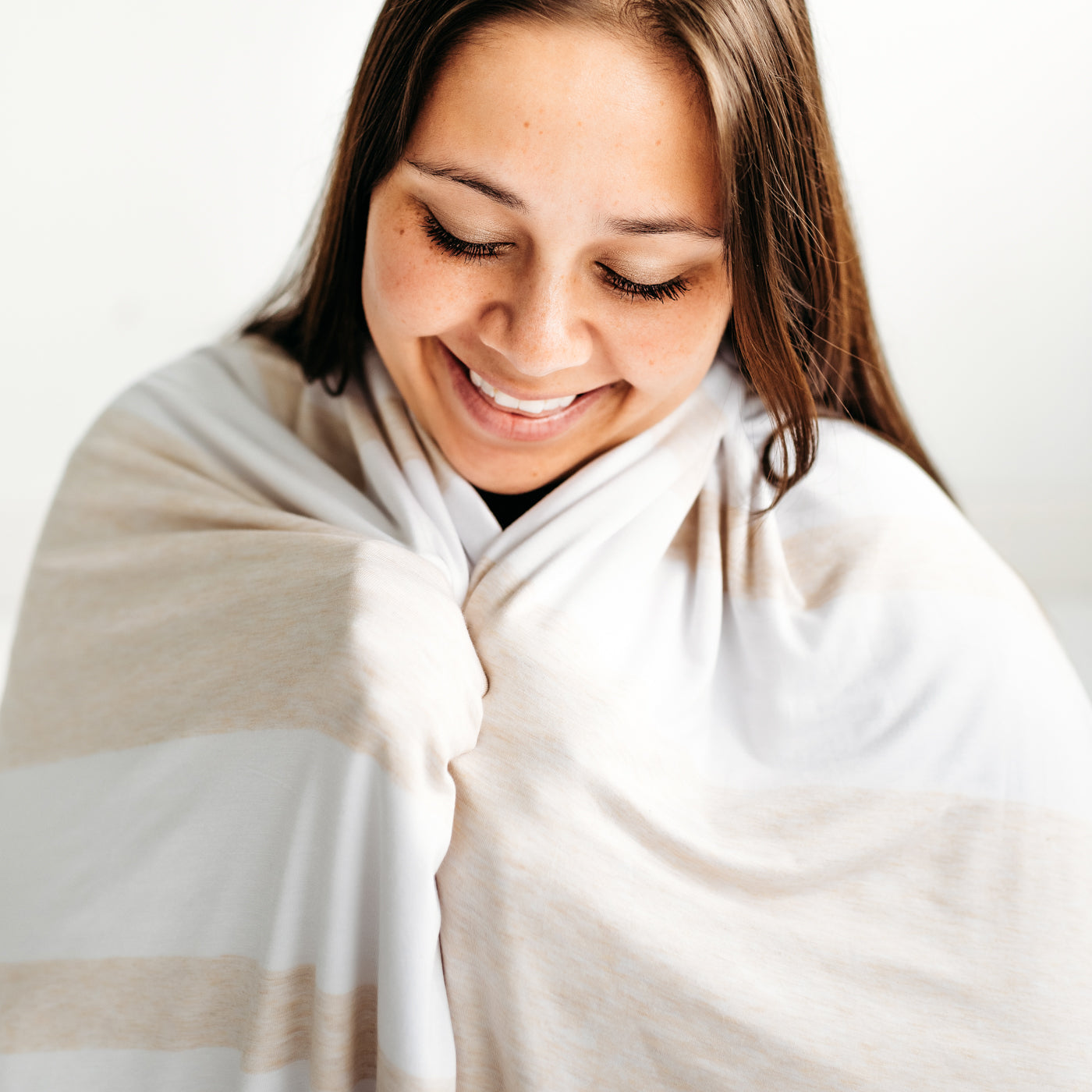 Heather Oatmeal Stripe Oversized Cloud Blanket®