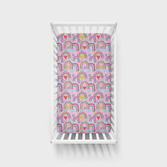 Disco Rainbows Fitted Crib Sheet